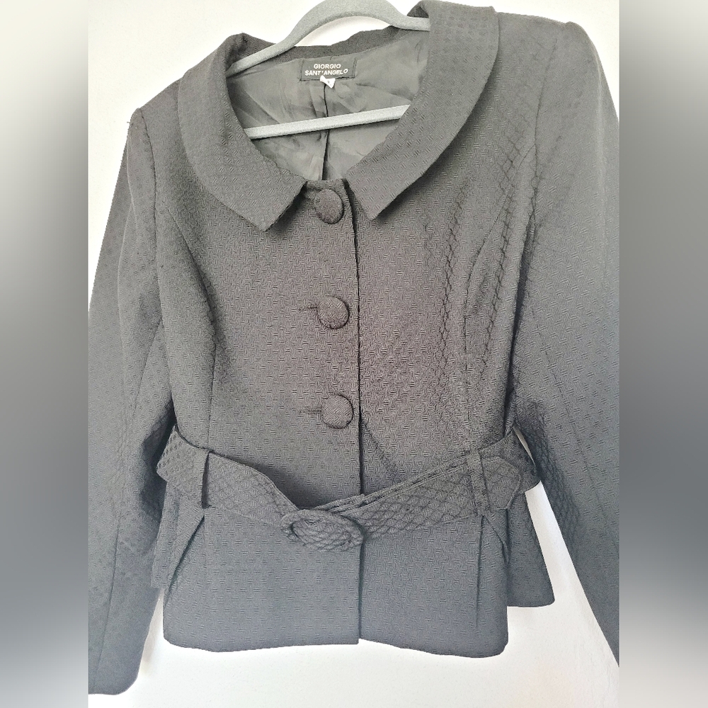 Georgio Sant'Angelo Women Business/Office/Carrer Blazer Jacket Textured Black 18 - Picture 6 of 16